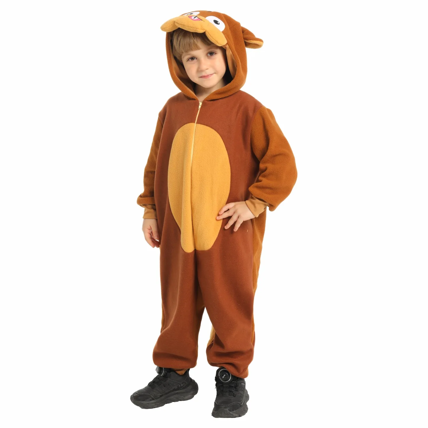 Pyjama d'hiver Kawaii en peluche à capuche, motif animal de dessin animé, costume de cosplay d'écureuil pour fête d'Halloween et spectacle, combinaison de nuit