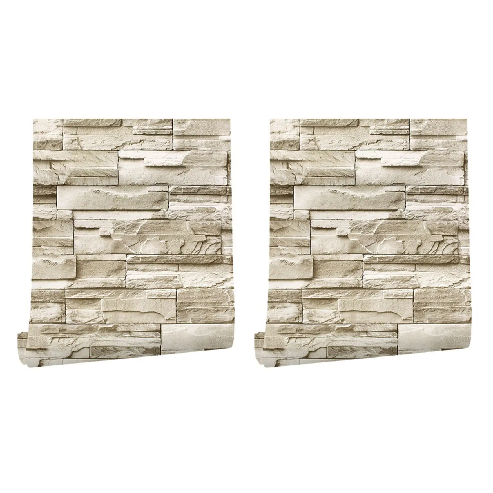 2Pcs 6M Vinyl 3D Brick Rock Sticker Paper Self Adhesive Wallpaper Furniture Wall Stickers-AT30