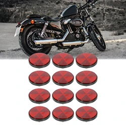 Motoforti 1-6 Pair M6x1.0 56mm Diameter Plastic Universal Screw Mount Reflective Warning Reflector for Motorcycle Bike