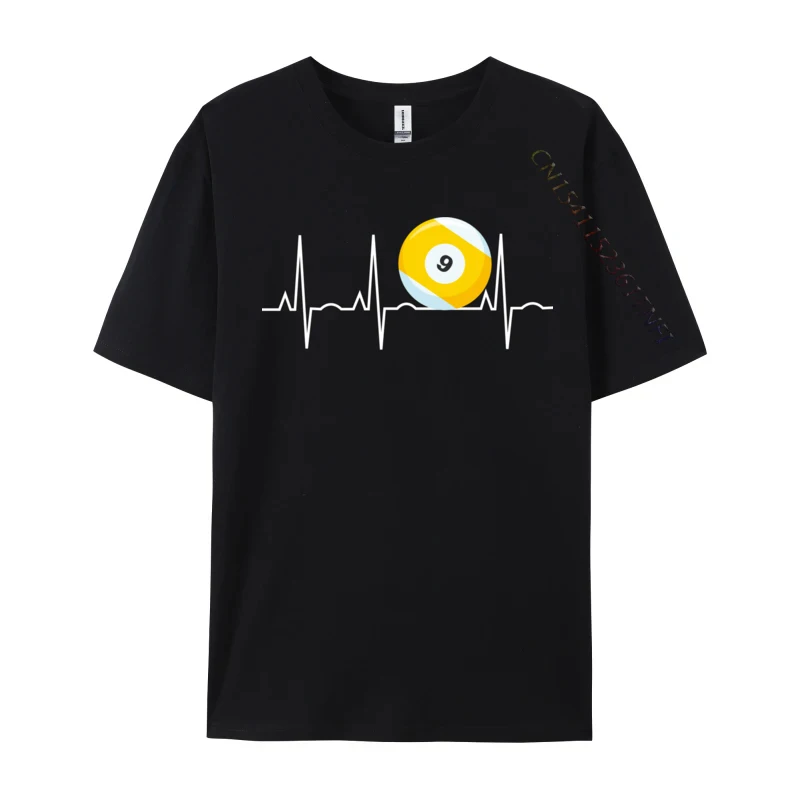 

9 Ball Pool Player Nine Ball Heartbeat T-shirts Simple Style T Shirt Funny 3D Printed Cotton Fabric Men Top T-Shirt