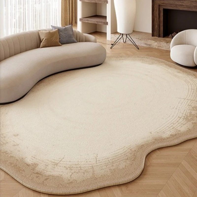 Irregular Shape Living Room Decoration Large Carpet Cream Style Rugs for Bedroom Fluffy Soft Lounge Rug Thickend Plush Floor Mat