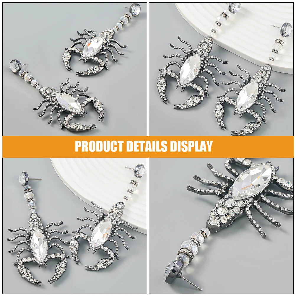 

1Pair Scorpion Rhinestone Earrings Delicate Drop Dangle Jewelry for Women Fashion Party Wedding Prom Scorpion Earrings