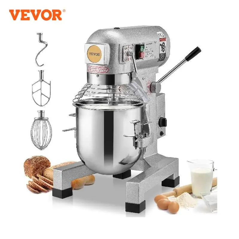 

VEVOR 10L/14L/28.5L/18.7L Commercial Food Mixer Commercial Stand Mixer with 3 Adjustable Speeds 550W 1100W Dough Mixer