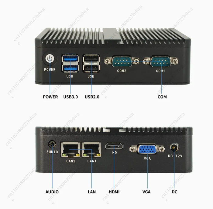 N2840 Mini Computer Host Fanless Industrial Control Computer Dual Network RS485 Dual Serial Linux