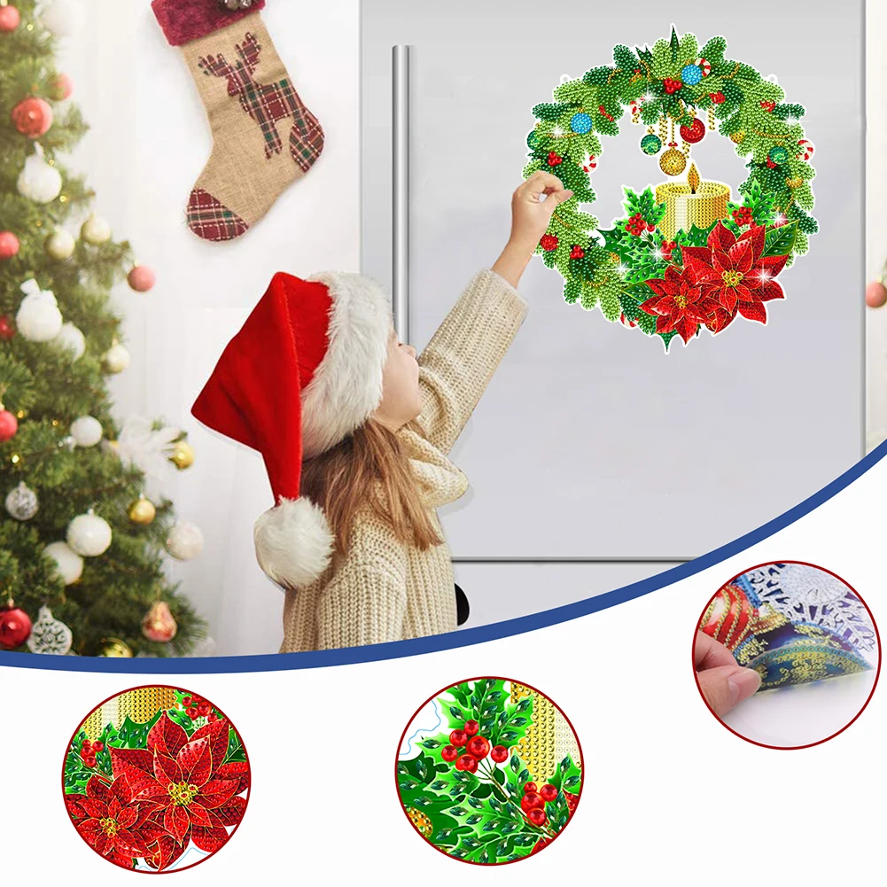 Diamond Painting Hanging Wreath Special Shaped Diamond Painting Wreath Ornament Wreaths Bells Christmas Decor Gift Giving Rabbit