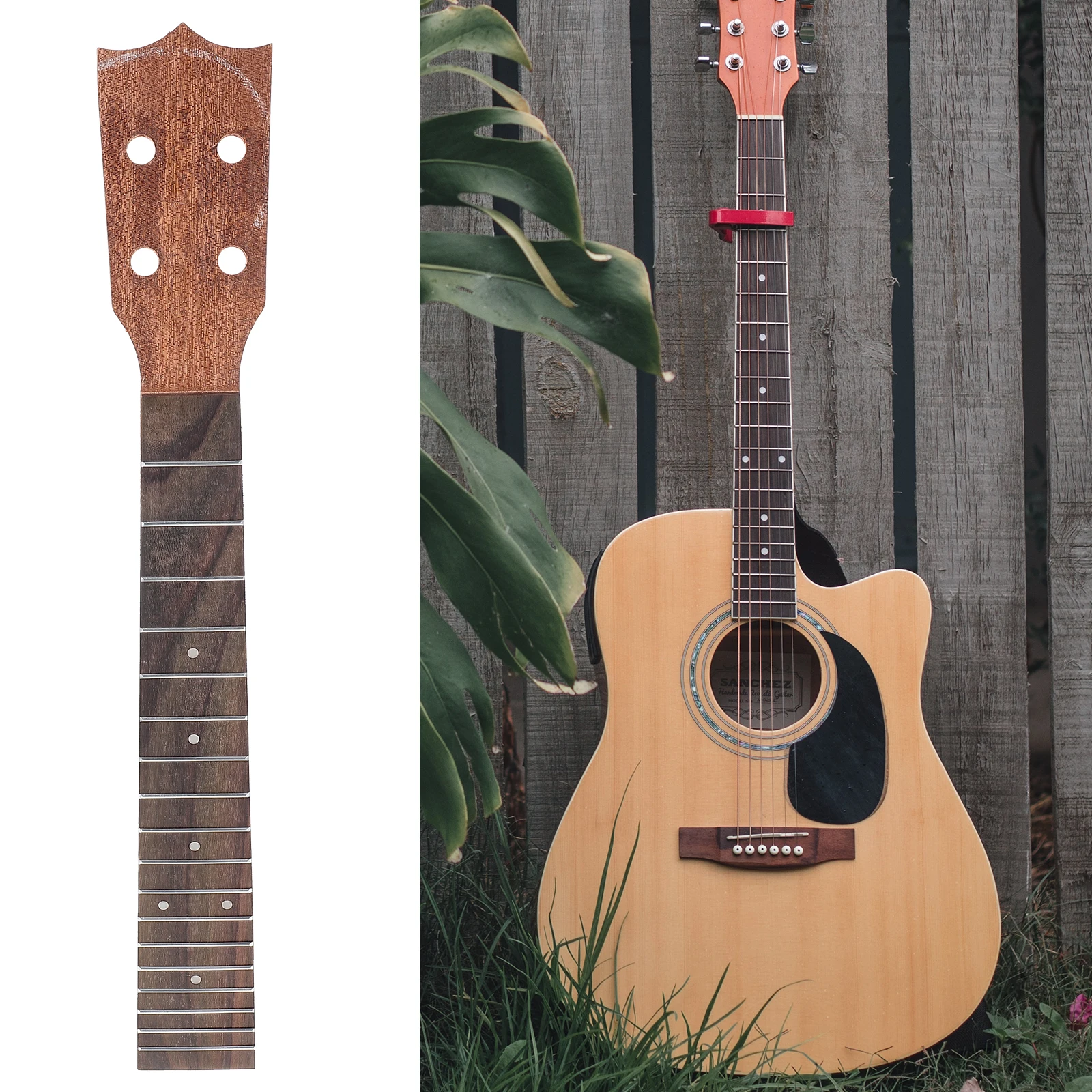 

Durable Ukulele Neck Fingerboard Simple Practical Accessories Wooden Crafted Replacement Parts Long Lasting Musical Instrument