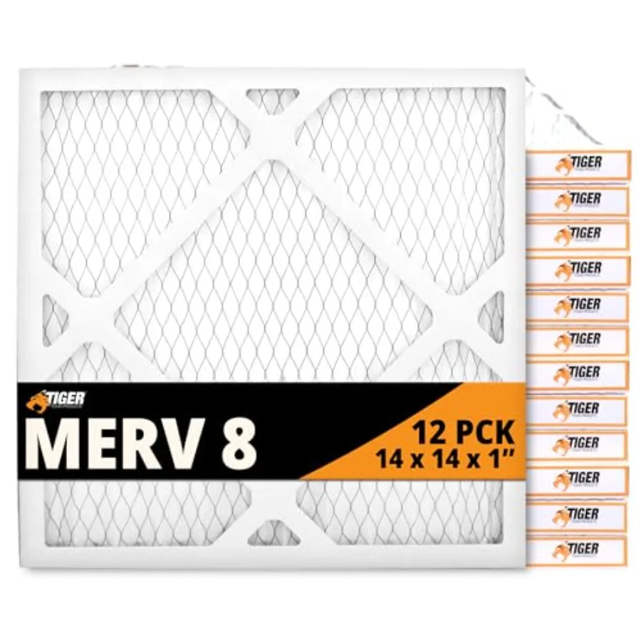 

Высокоэффективный гофрированный фильтр для систем ОВКВ и кондиционирования воздуха, 14x14x1, MERV 8, MPR 600-800, для дома, 12 шт.