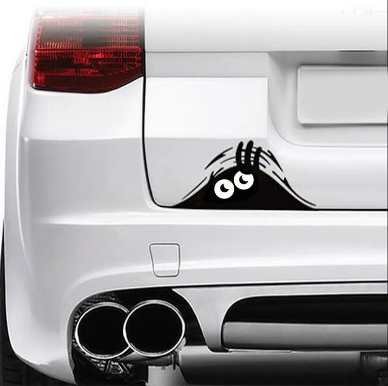 Car Stickers Funny Creative 3D Big Eyes Car Decal Black Sticker Peeking Monster 19x7CM Auto Products Car Accessories