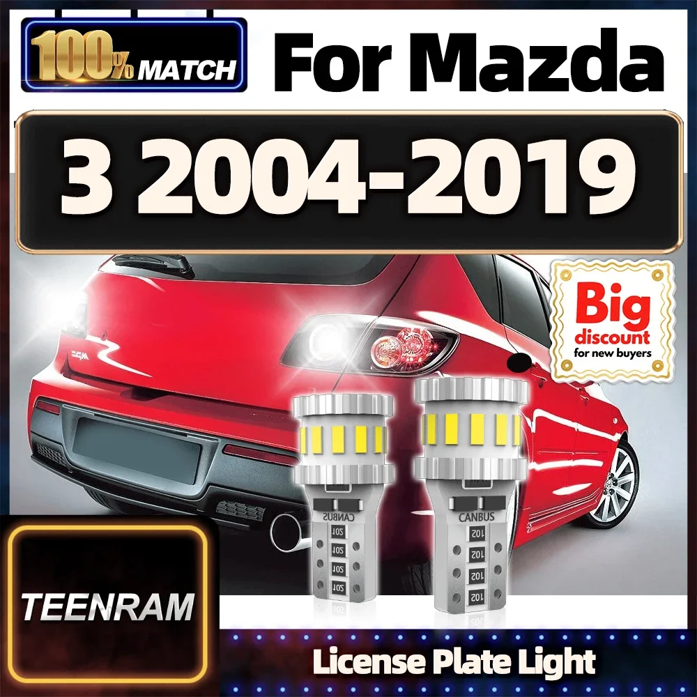 

Roadsun 2 шт. ультра автомобильные светодиодные лампы для номерного знака, лампа Canbus, ампула Plug And Play для Mazda 3 2004 2005 2006 2007 2008-2019