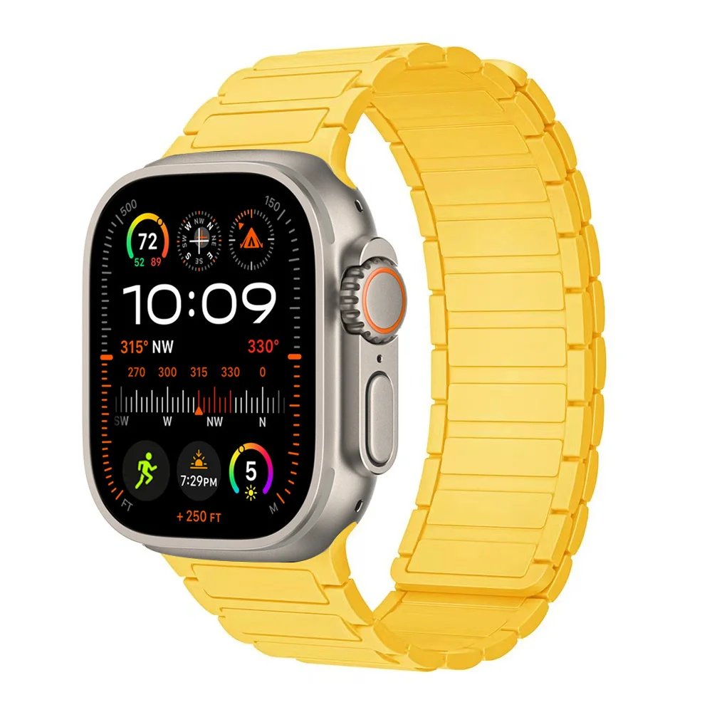 Magnetic Strap For Apple Watch Ultra 2 49mm 44mm 45mm 38mm 42mm 41mm belt Silicone Bracelet iWatch Series 8 7 6 5 9 Se 40mm band