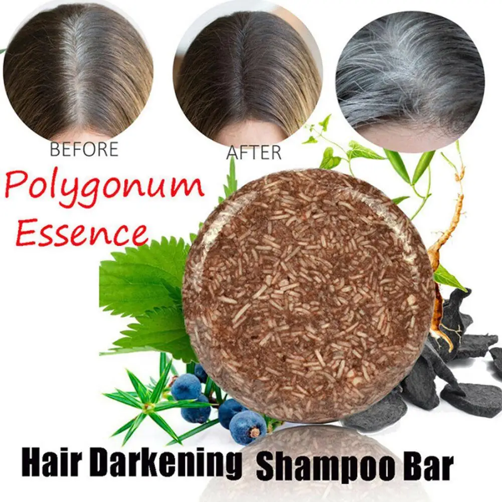 Hair Darkening Soap Polygonum Shampoo Bar Oil Control Anti Hair Loss Nourishing Bamboo Charcoal Hair Soap Herbal Soap Hair Care