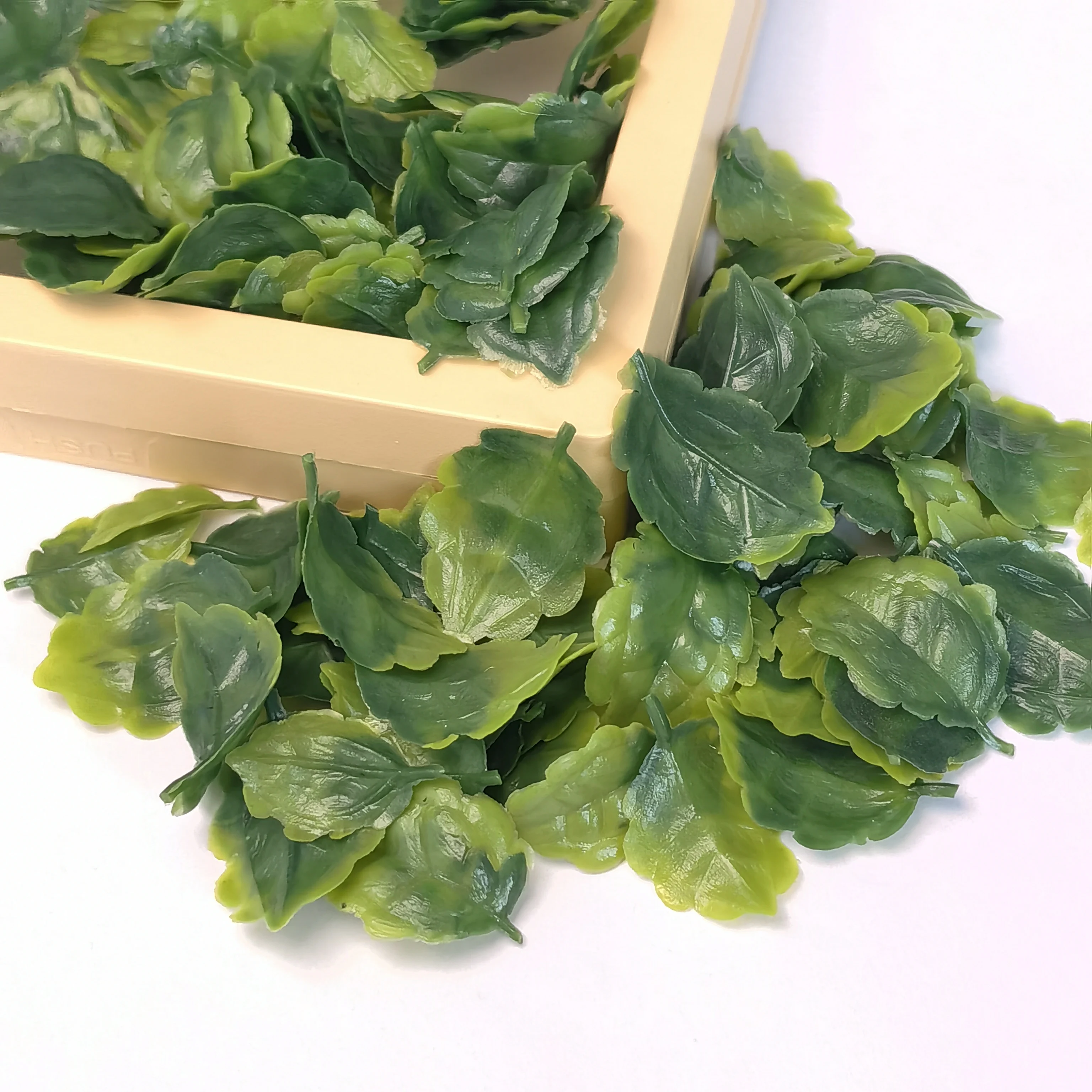 Simulation Mint Leaf Green Artificial Leaf Multi Purpose PVC Handmade DIY Scrapbooking Craft Flower Decoration