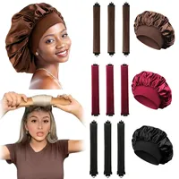 New Heatless Hair Curler Satin Sleeping Cap Set No Heat Hair Rollers Curling Rod Headband Soft Curlers Lazy Curls Bonnet Night