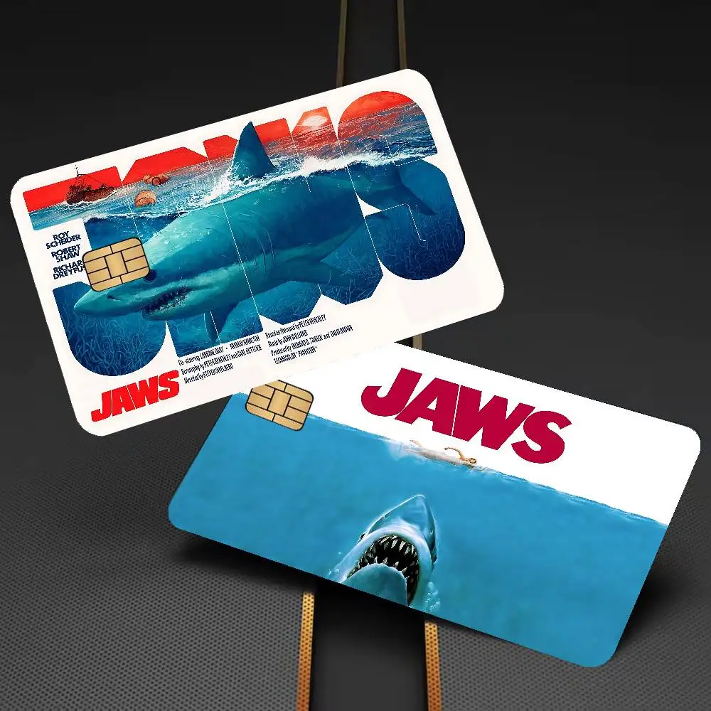 J-JAWS Movie Anime Spend or Save Funny Shell On Off Ultra Thin No Fade Sticker Skin Cover Film for Debit Credit Card