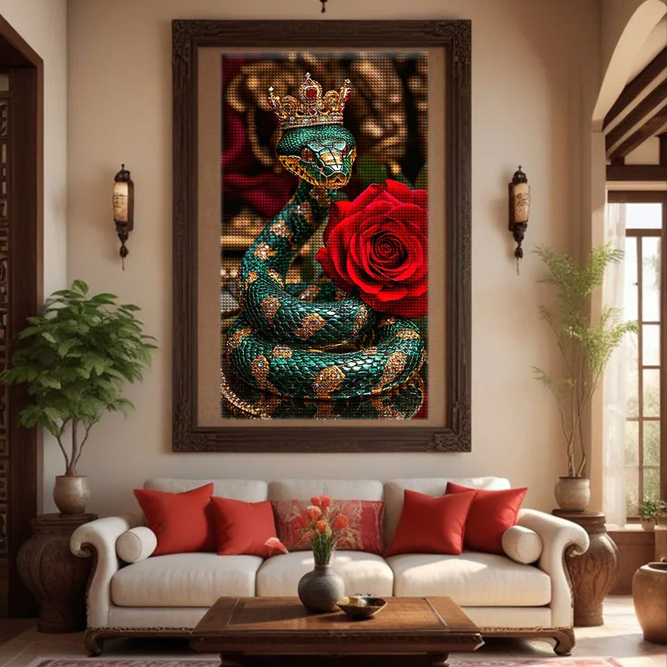 Zodiac Diamond Art DIY Snake 2025 Diamond Mosaic 5D Square and Round Rhinestones Gem Cross Stitch Home Decoration Wall Art