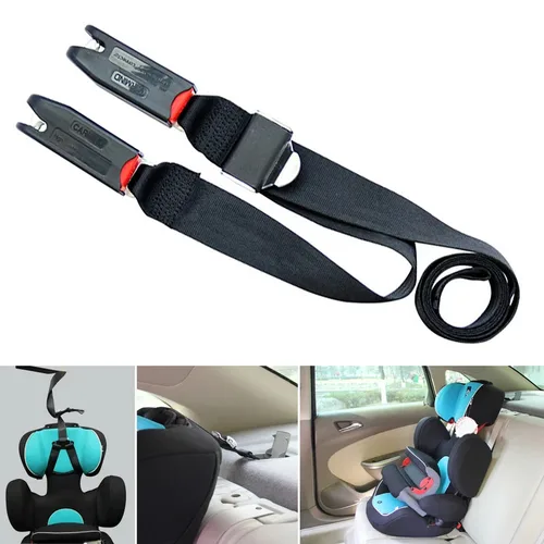 Imagen 2 del producto Correa de 2 puntos Universal para coche, cinturón de seguridad para niños, interfaz de pestillo Isofix, cinturón de conexión ajustable para niños