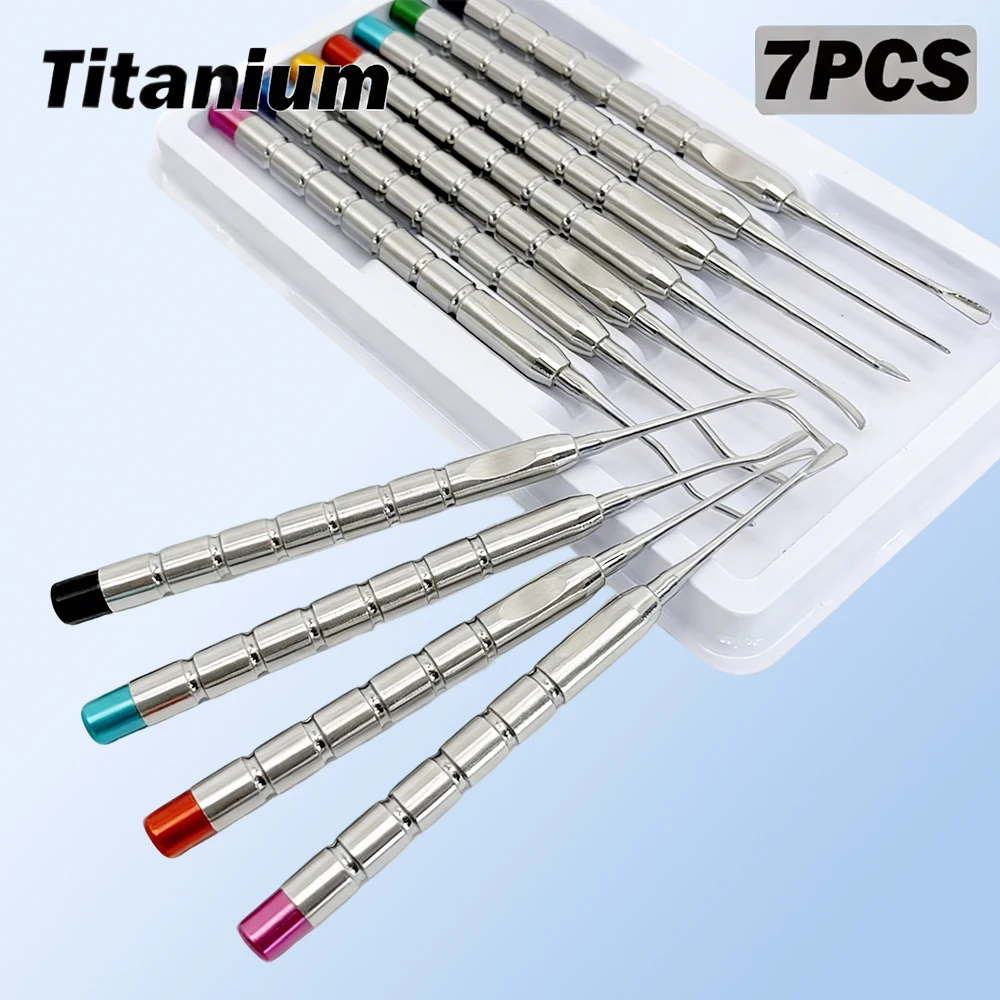 Minimally Invasive Extraction Tool 7Pcs Dental PDL Elevator Luxating Root Titanium Tooth Elevator
