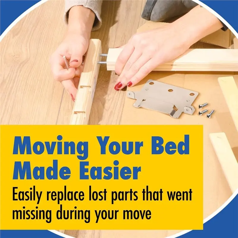 ABVT-6Pcs 116791 Mounting Plates With 105307 Screw For Bed Frame