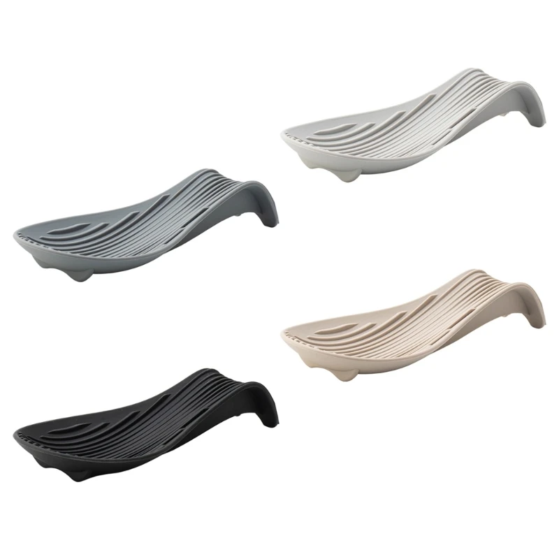 D0AD Kitchen Organization Spoon Rests Flexible Spoon Rest Stand Holder Simple and Functional Utensils Insulation Pad