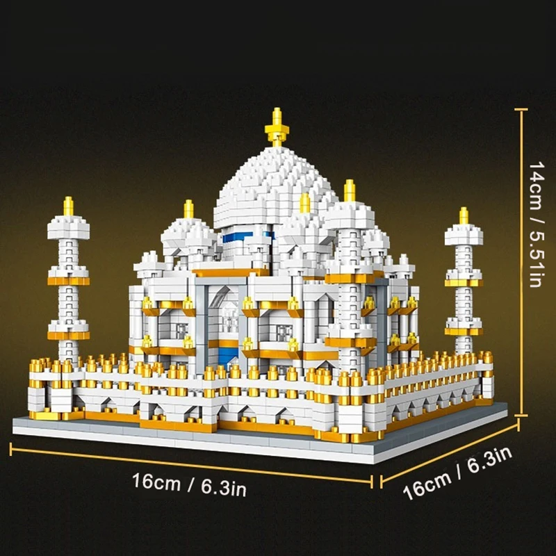FUNXINEE 2000 Stücke Mini Taj Mahal Bausteine Modell Berühmte Architektur Kreative Sammlung Ornament Erwachsene Kind Festival Geschenk