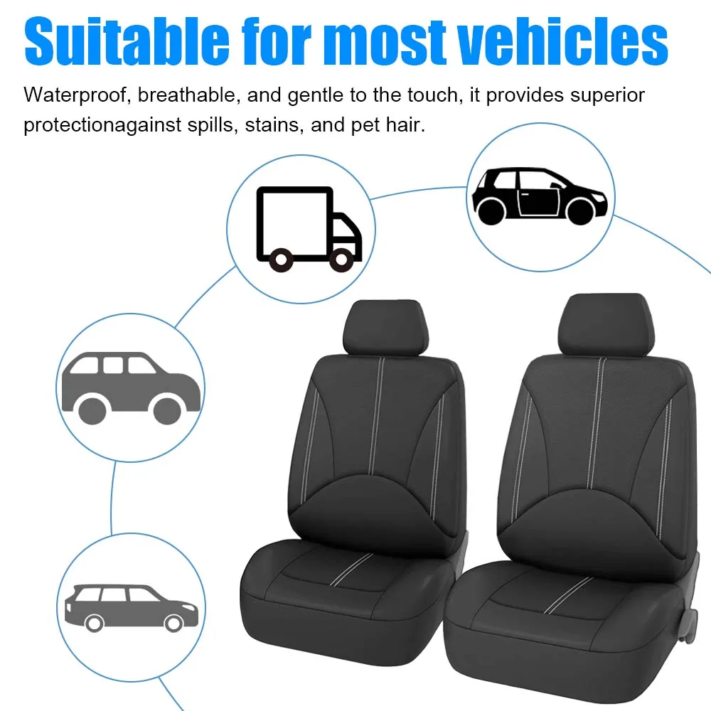 

9 шт./компл. чехлы на автомобильные сиденья, универсальные черные защитные чехлы из искусственной кожи, полный комплект, четыре сезона, автомобильные аксессуары для интерьера