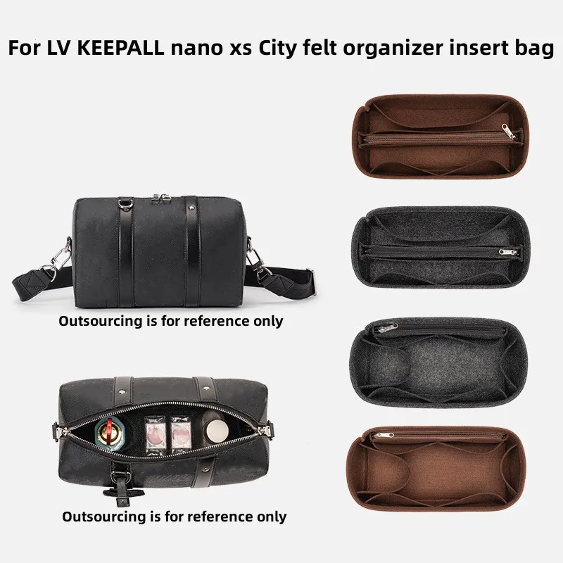 Fits For City Keepall Nano XS 45 50 Felt Cloth Insert Organizer Makeup Handbag Travel Storage Inner Purse Cosmetic Toiletry bags