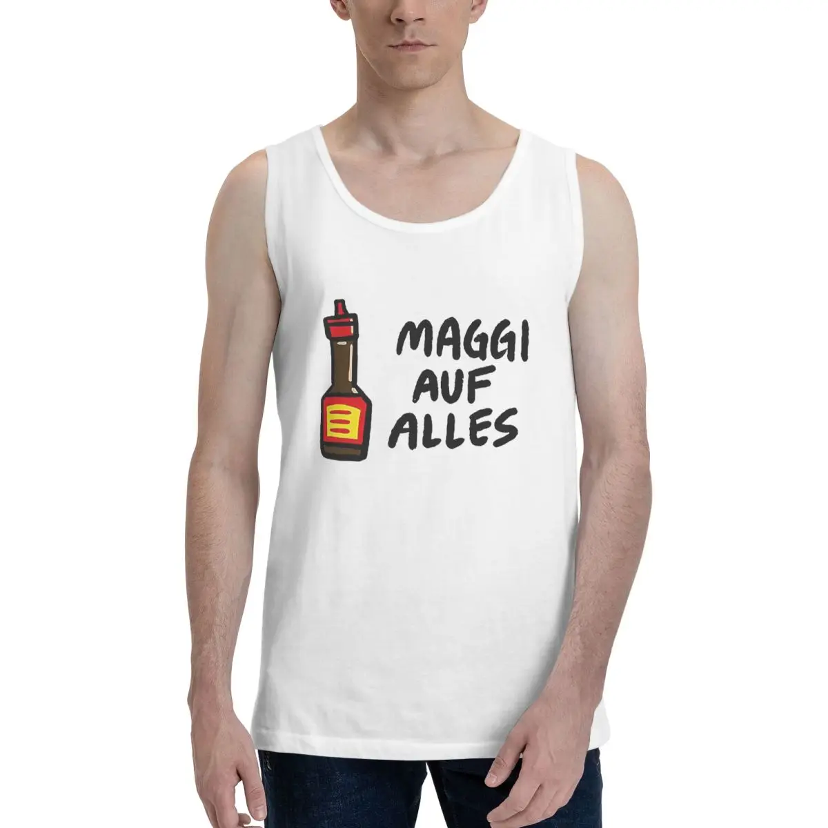 Maggi Auf Alles (Deutsch) 100% Cotton Men's Sweatshirt Vest Sleeveless Clothing Tees Men Tank Tops T-shirt