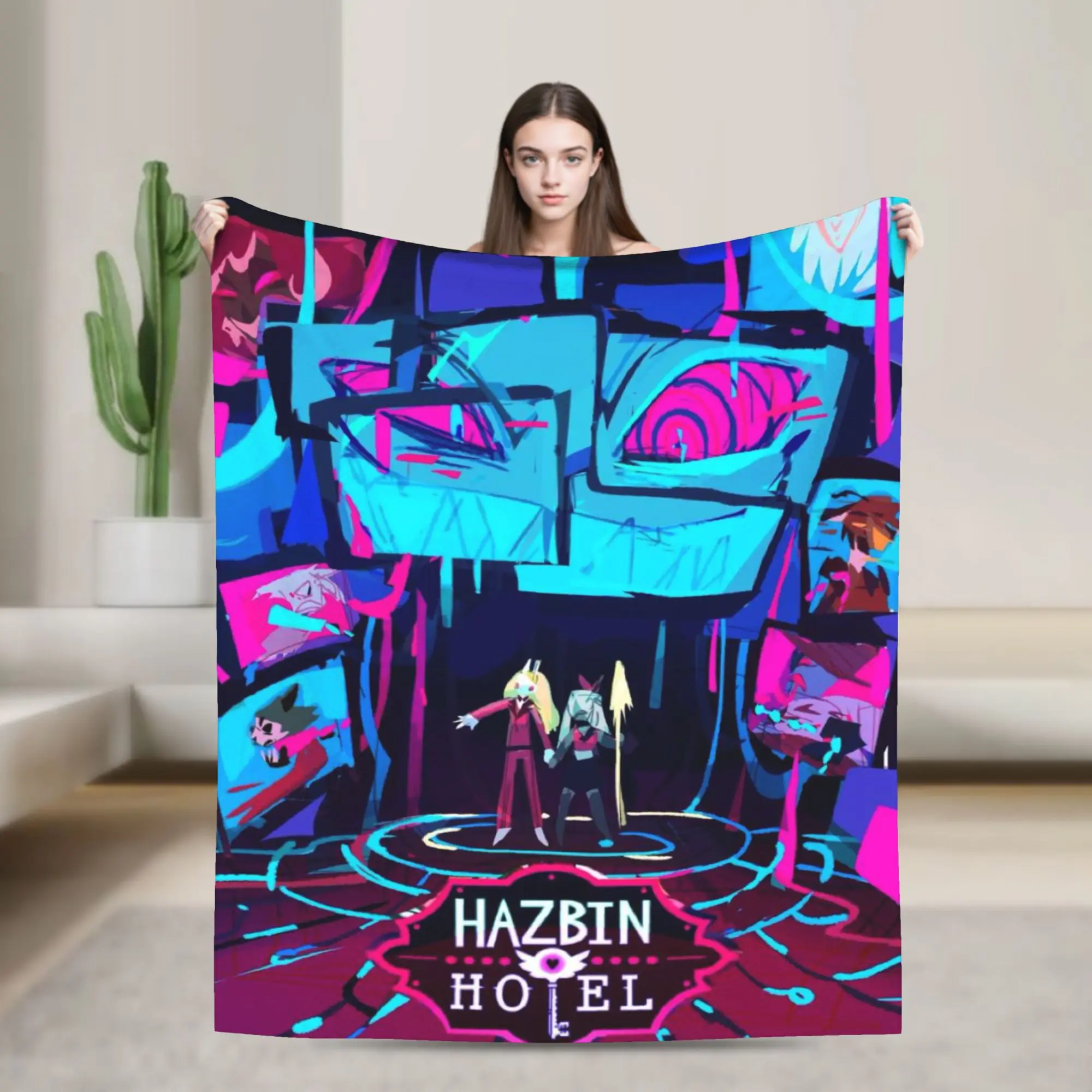 

Hazbins Hotels Alastor Vox 2 Blanket Super Soft Warm Throw Blankets for Bed 50x60 Inch Multi-size Bedspread