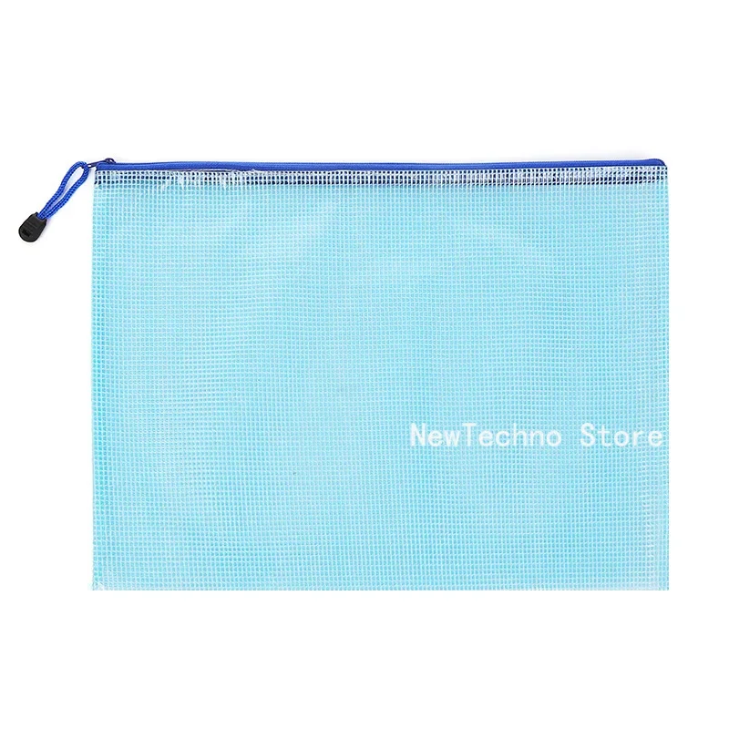 1PC Mesh Zipper Pouch Document Bag Waterproof Zip File Folders A5 School Office Supplies Pencil Case Storage Bags