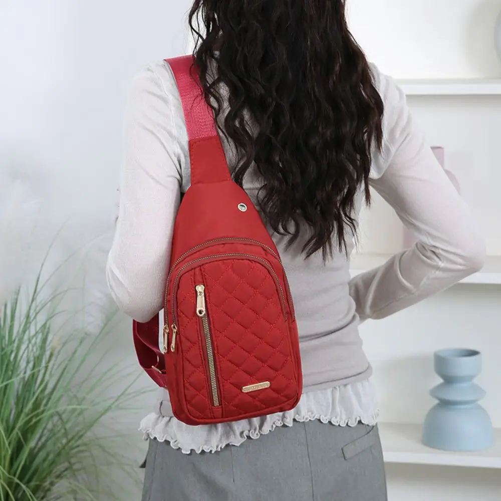 Oxford Cloth Neutral Style Backpack Multiple Color Slanted Fabric Multiple Color Backpack Neutral Style Travel Chest Bag Travel