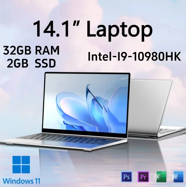 14.1 Inch Notebook Computer Intel Core I9 10980HK Windows 11 32GB RAM 2TB SSD Laptop for Streaming & Online Conference