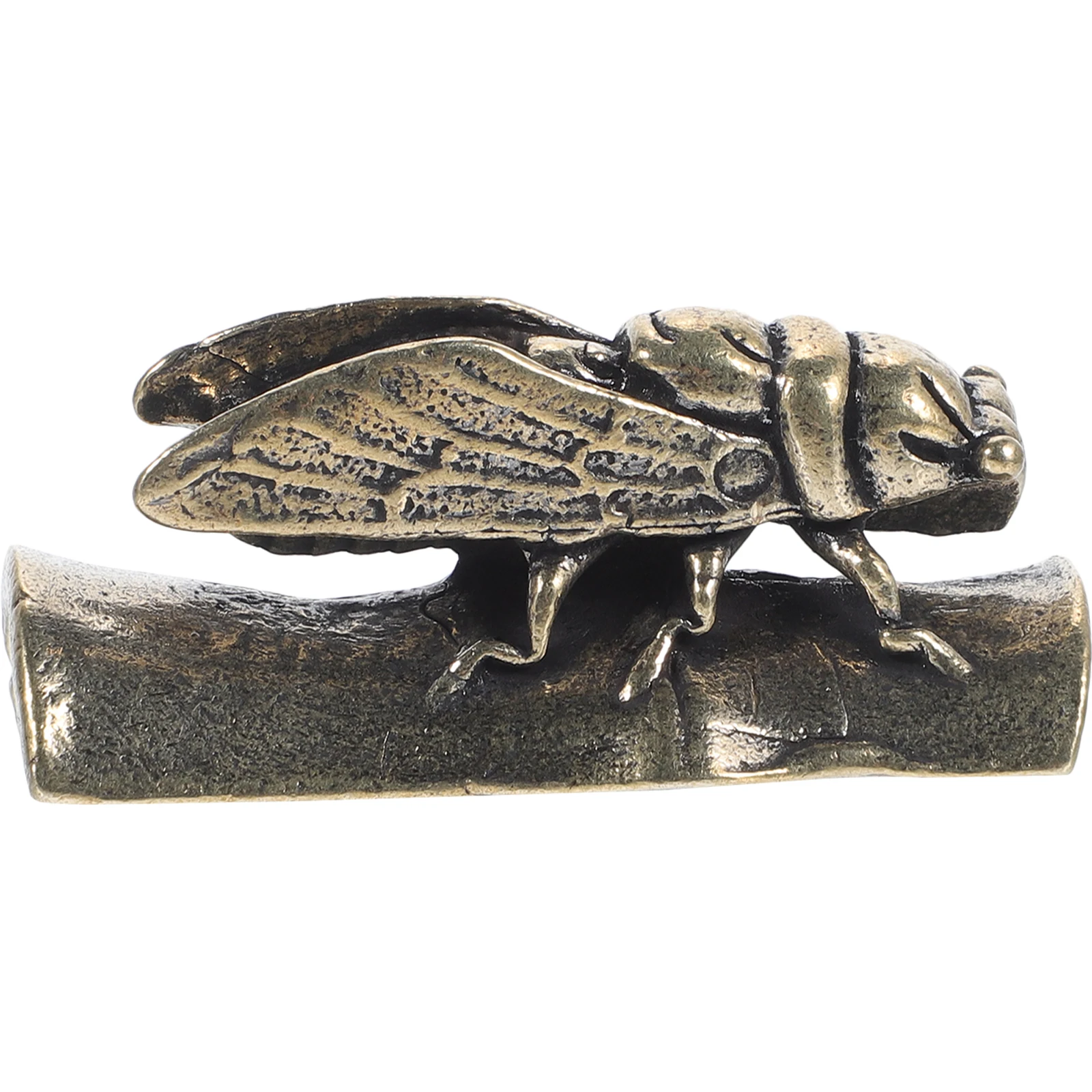 

Brass Cicadas Desktop Vintage Paperweight Solid Brass Animal Statue Tabletop Calligraphy Painting Supply Retro Animal Statue