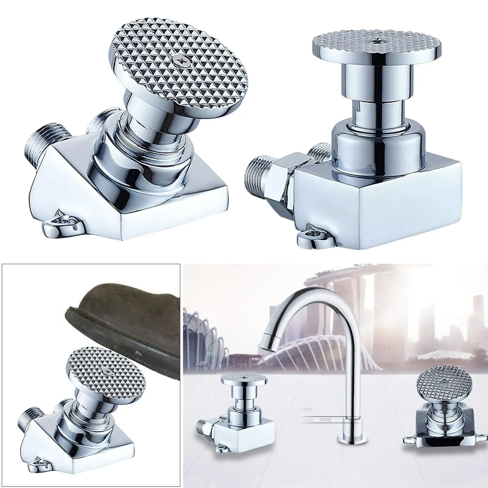 Foot Pedal Valve Kitchen Basin Faucet Tap Pedal Water Faucets