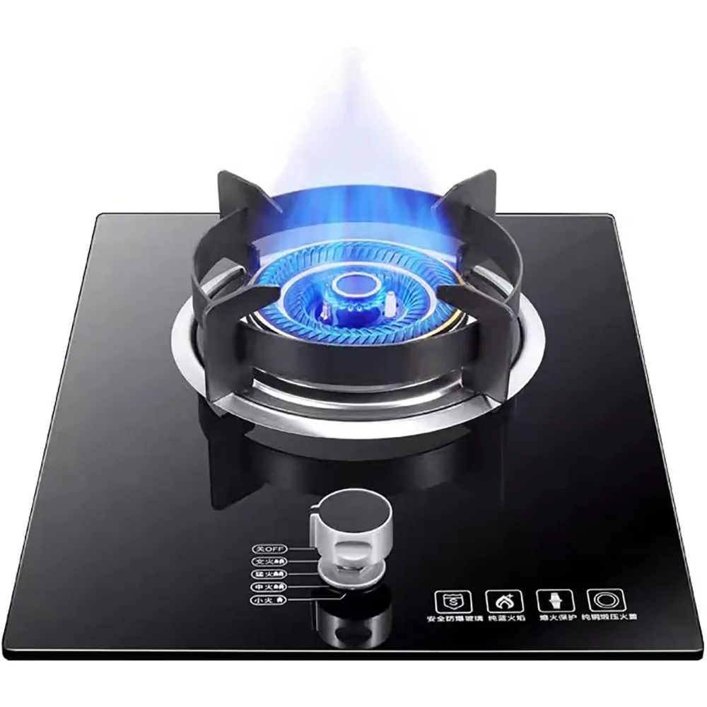 

Burner Gas Cooker gas hob Built-in Gas Hob 3 Rings, 33cm Kitchen Cooking Stove With Crystal Black Glass Panel,for Warming, Cooki