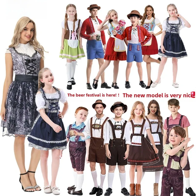 

loween Beer Costume Traditional Bavarian Outfit Mh Oktoberfest Performance Clothing ex Parent-Child Matching