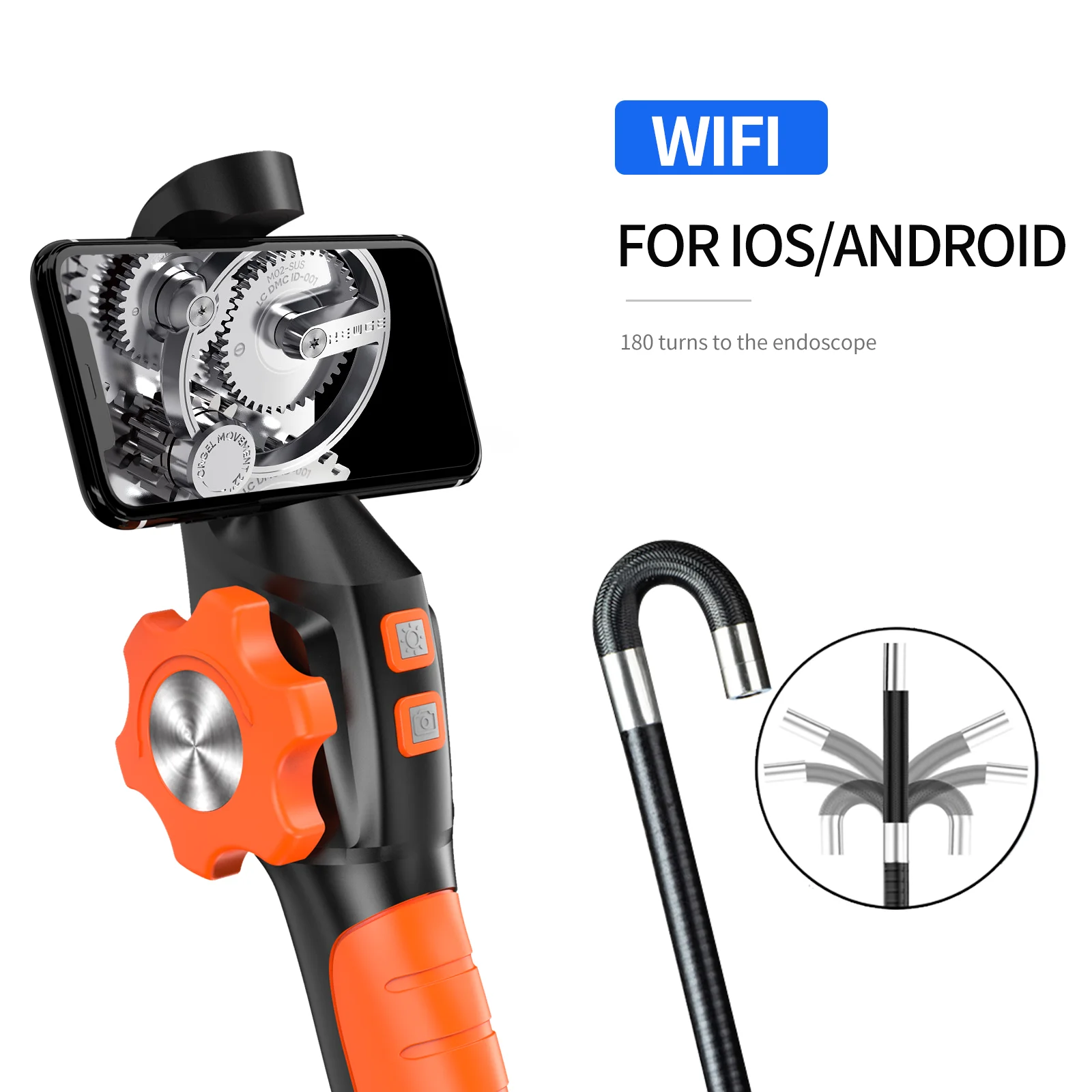 Top Two-Way Articulated Endoscope Inspection Camera with 6.4mm Tiny Lens 1080P HD Borescope Camera for Automotive Plumbing Car