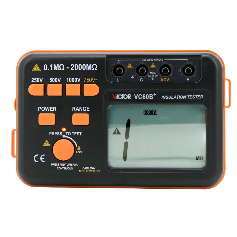 VICTOR IsolationswiderstandstesterDigitales Megaohmmeter VC60B/NEU VC60B+ intelligenter Detektor Elektriker-Shake-Messgerät 500V