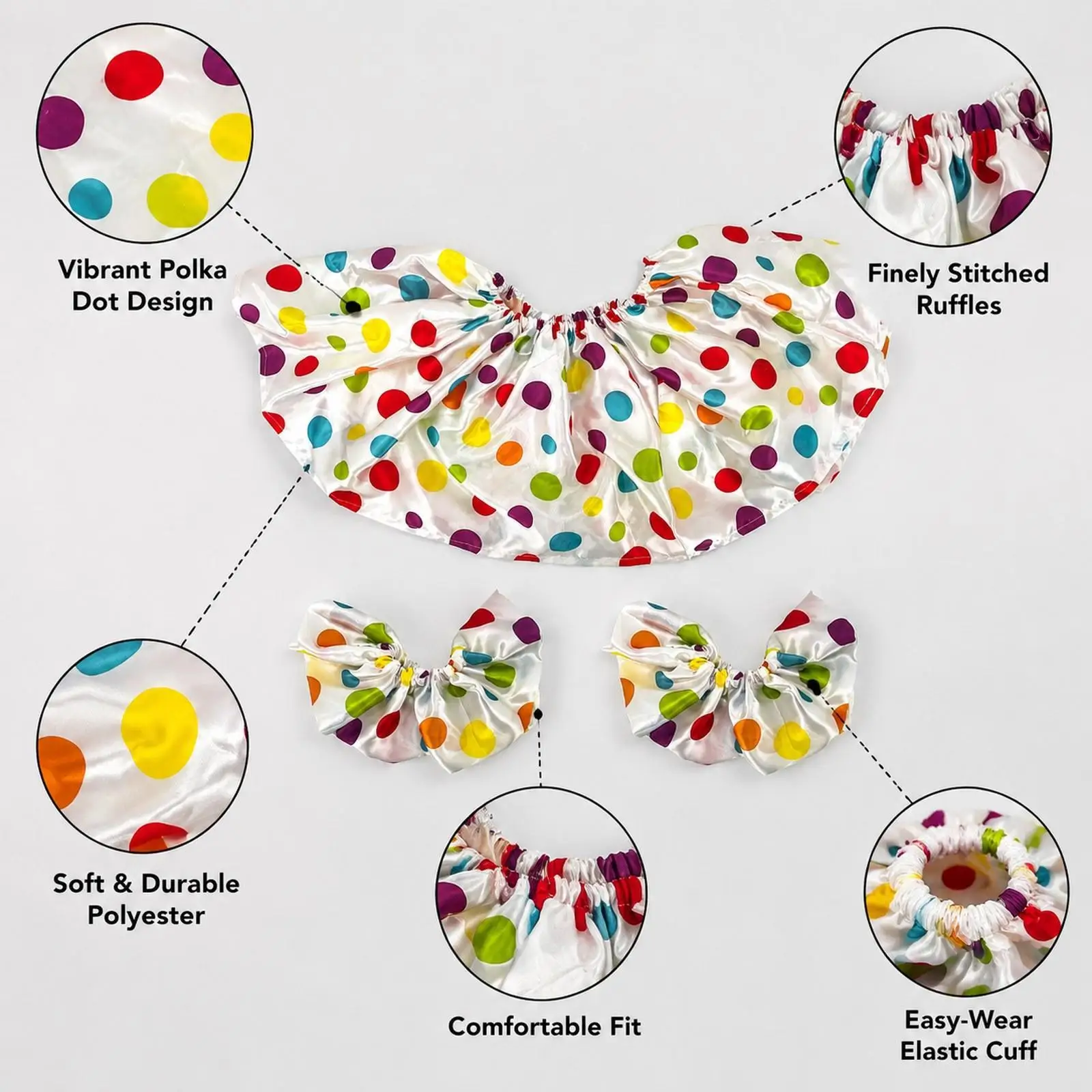 Clown Collars Festival Detachable for Adults Role Play Clown Costume Accessories