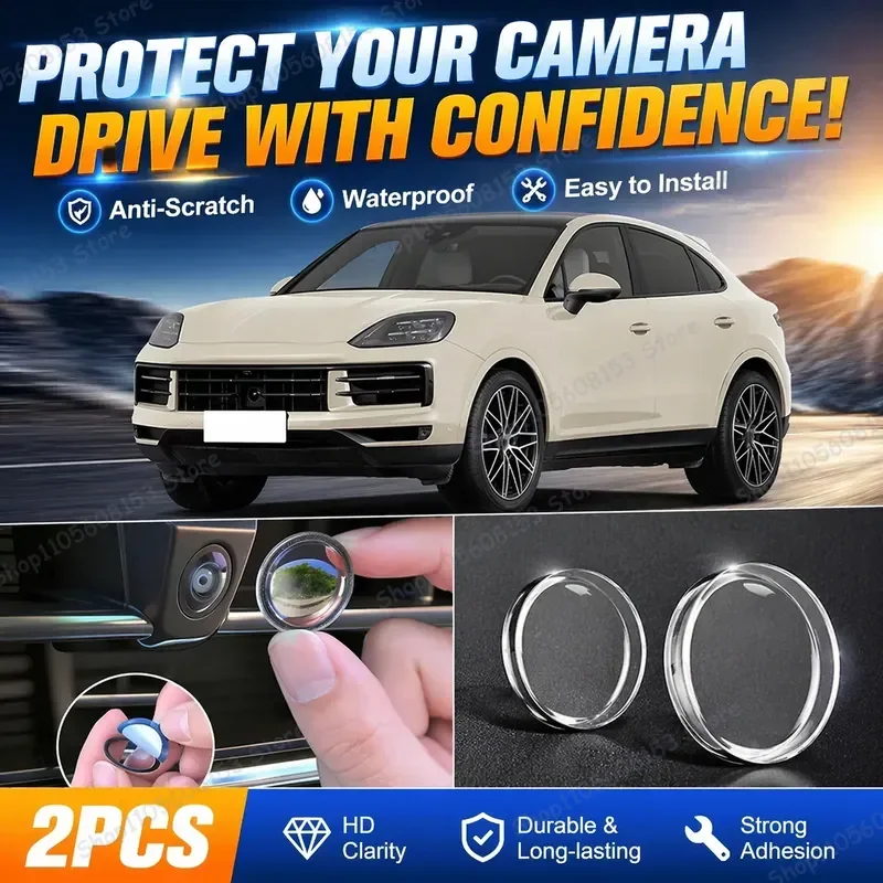 

For Porsche Cayenne 2015-2026 360 Degree Reverse Camera Cover with Scratch Proof PC Lens Protector Stickers for Backup Camera