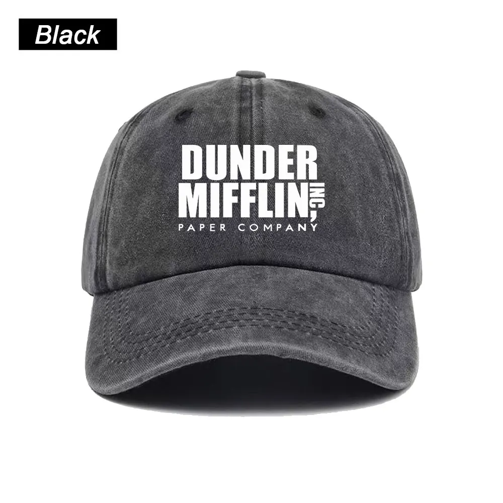 Kpop Dunder Mifflin Baseball Cap Washed Printed Trucker Style Unisex Cotton Streetwear Korean Fashion Summer Sun Hat