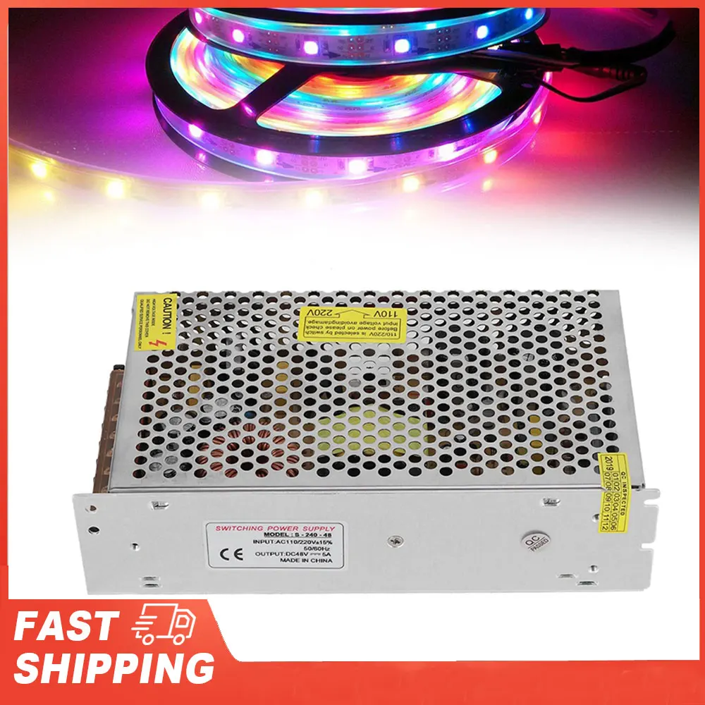 Medium Low Power Supply Driver Adapter Aluminum Alloy DC48V LED Screen Strip Light Driver 3D Printer Power Supply Driver Adapter