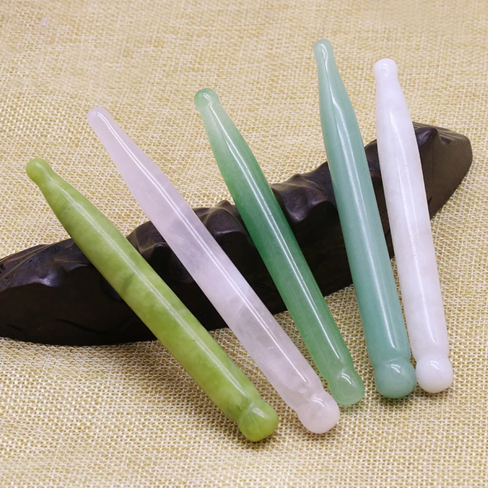 

Jade Massage Rod Natural Guasha Tool for Face Neck Eye Muscle Relief Portable Beauty Therapy Stick for Blood Circulation and