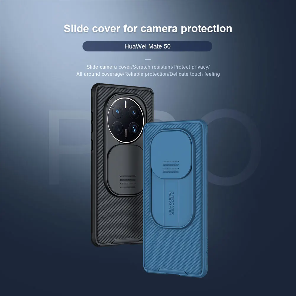 NILLKIN For Huawei Mate 50 Pro Case Slide Cases Camera Protection Case Mate 50 Pro Cover Anti-skid Cover Lens Protection