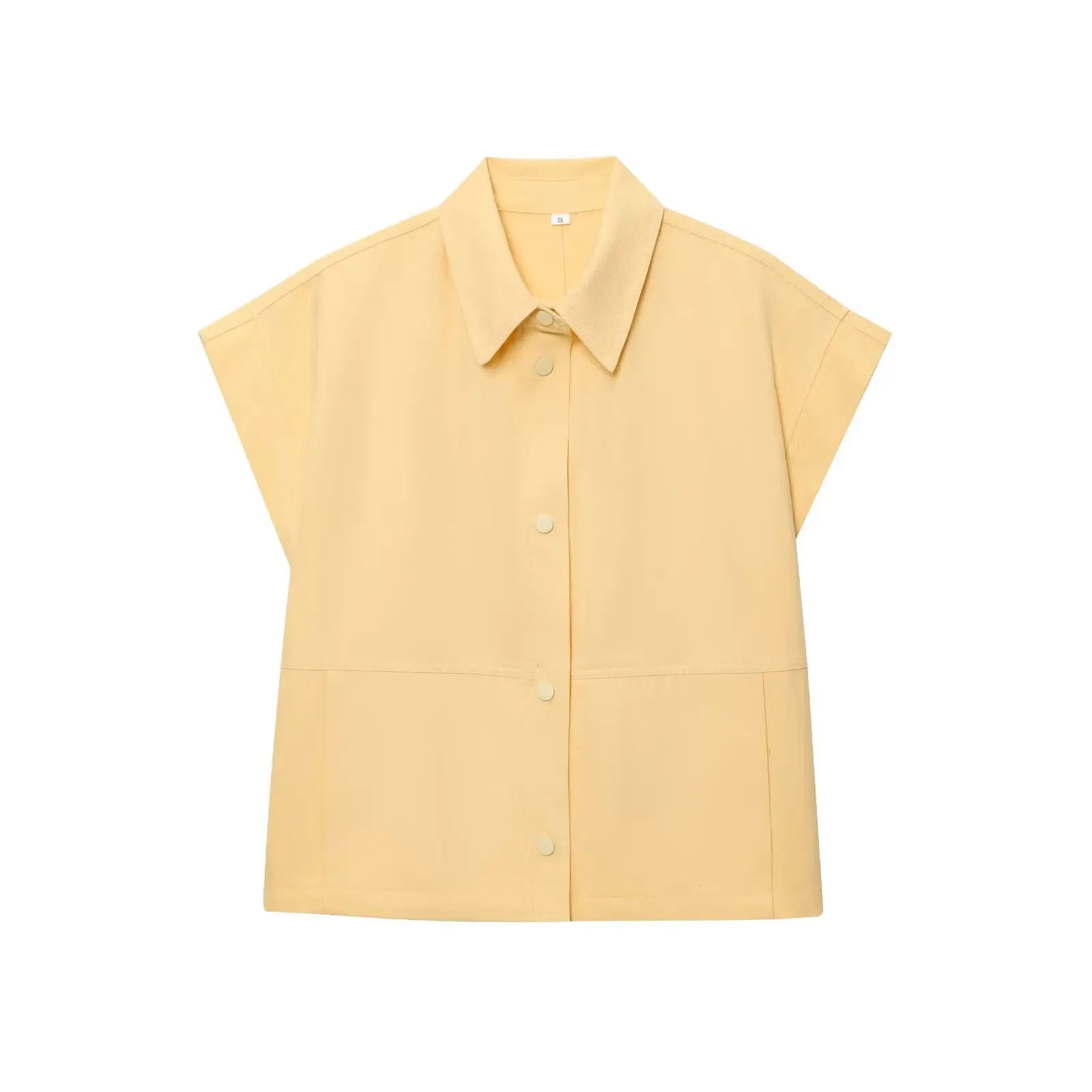 

2025 Women's Polo Collar Joint Sleeve Hong Kong Style Summer New Fashionable and Versatile Korean Single Breast Shirt