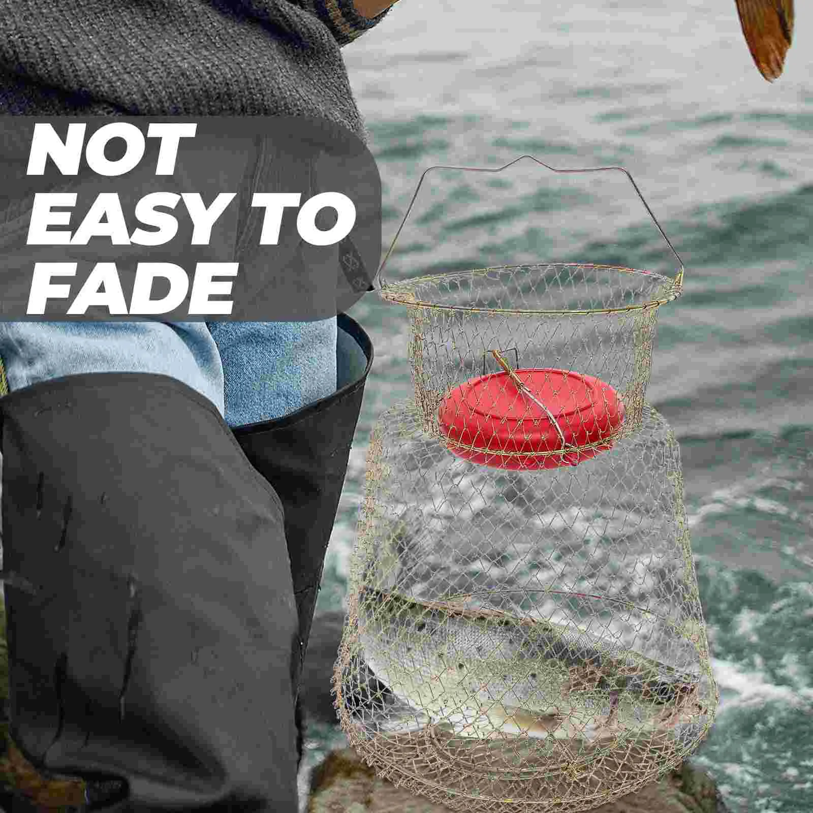 Fish Net Basket Fishing for Supplies Iron Mesh Household Floating Lightweight Wear-resistant