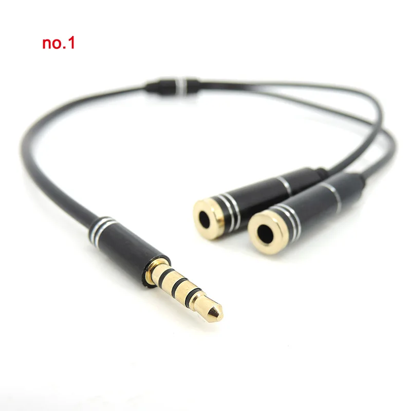 Headphone Splitter for Computer 3.5mm male Female to 2 Dual 3.5mm Male female Mic Microphone AUX Audio Y Splitter Cable Headset