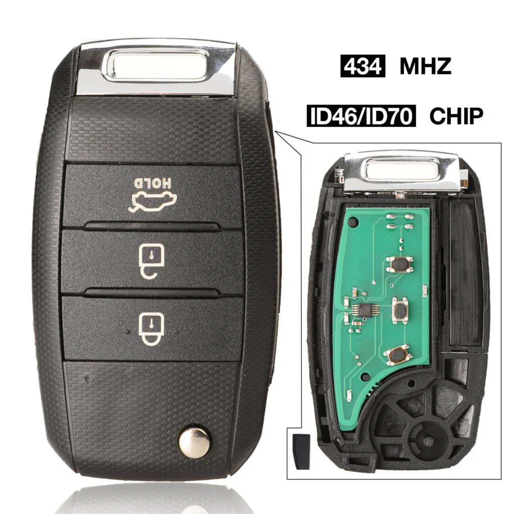 jingyuqin 3-przyciskowy zdalny kluczyk samochodowy 433MHZ ID46 ID70 Chip do Kia K5 Sorento Sportage 2013 2014 2015 Keyless Fob