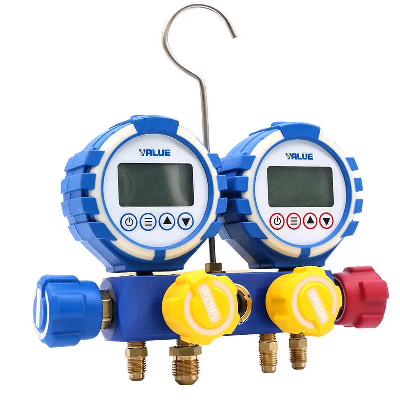 مقياس متعدد القيمة عالي الجودة لـ R22 R32 R410 R134a VDG-4-S1 مجموعة قياس نظام التدفئة والتهوية وتكييف الهواء الرقمي المنوع
