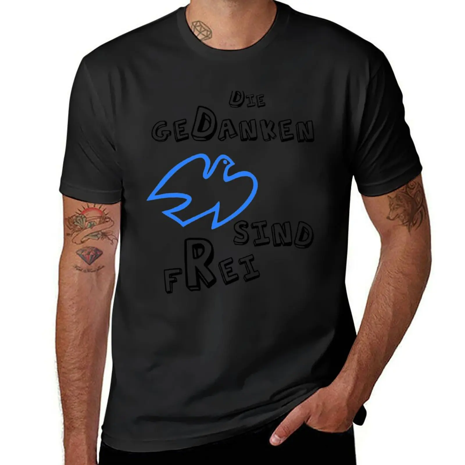 

Thoughts are free - dove of peace T-Shirt anime stuff Funny t-shirt shirts graphic mens clothes