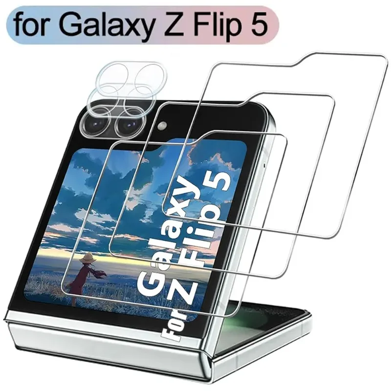 Temperd Glass for Samsung Galaxy Z Flip 5 5G Outer Screen Protector Camera Lens Anti-scratch Protective Film for Samsung Z Flip5